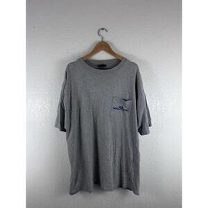 Vintage Nautica Pocket T Shirt Mens XL Gray Sailing Graphic Back Made In USA 90s